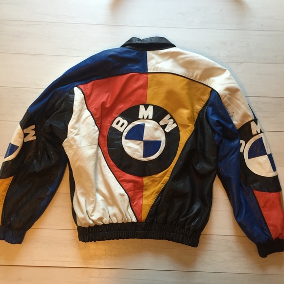 Bmw Mens Leather 9s Jacket Logo Vtg Sz 